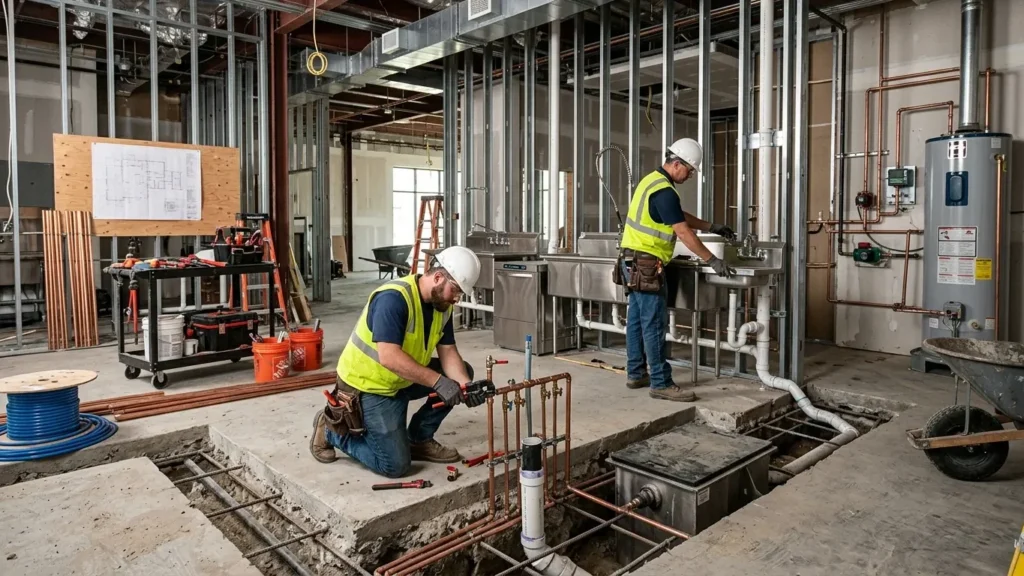 Commercial Plumbing Installation Temecula, CA coordinated with HVAC, electrical, and construction systems.