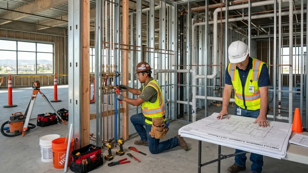 Commercial Plumbing Installation Temecula, CA for restaurant water, drainage, and fixture systems.
